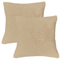 KISSENHÜLLE 2er Set Strick beige 45/45 cm mit Reißverschluss - Beige, Textil (45/45cm) - wometo