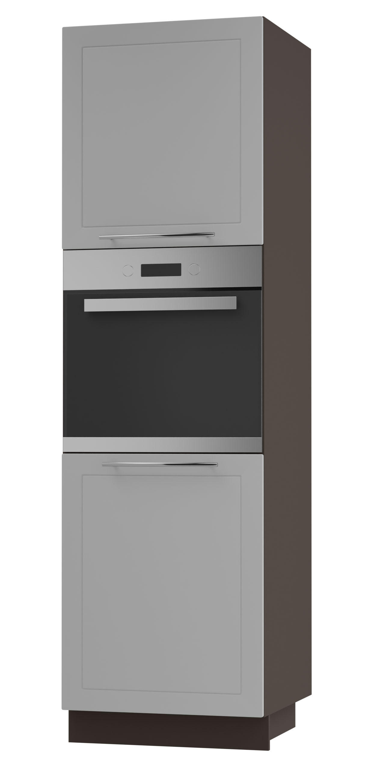 BACKOFENHOCHSCHRANK Kvantum D14/RU/2D Dust Grey Matt / Lava Matt 60 / 59 / 207cm - Dunkelgrau/Grau, Holz/Holzwerkstoff (60/207/59cm) - Feldmann-Wohnen