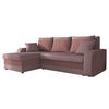 ECKSOFA Kris Lux - Dunkelrosa/Schwarz, Holz/Kunststoff (238/147cm) - MIRJAN24