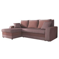 ECKSOFA Kris Lux - Dunkelrosa/Schwarz, Holz/Kunststoff (238/147cm) - MIRJAN24