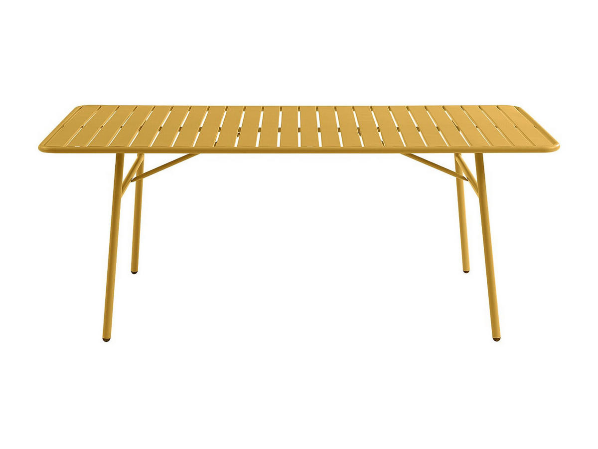 GARTENTISCH - 4 , 6 -Sitzer - Stahl - senffarben - MIRMANDE - Gelb, Metall (80/160/74.5cm) - Vente-Unique