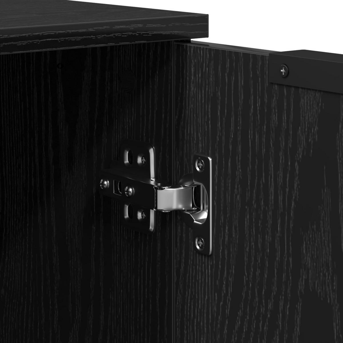SIDEBOARD Schwarz Eichen-Optik 60/30/70 Cm Holzwerkstoff - Schwarz, Holzwerkstoff (30/70/60cm) - vidaXL