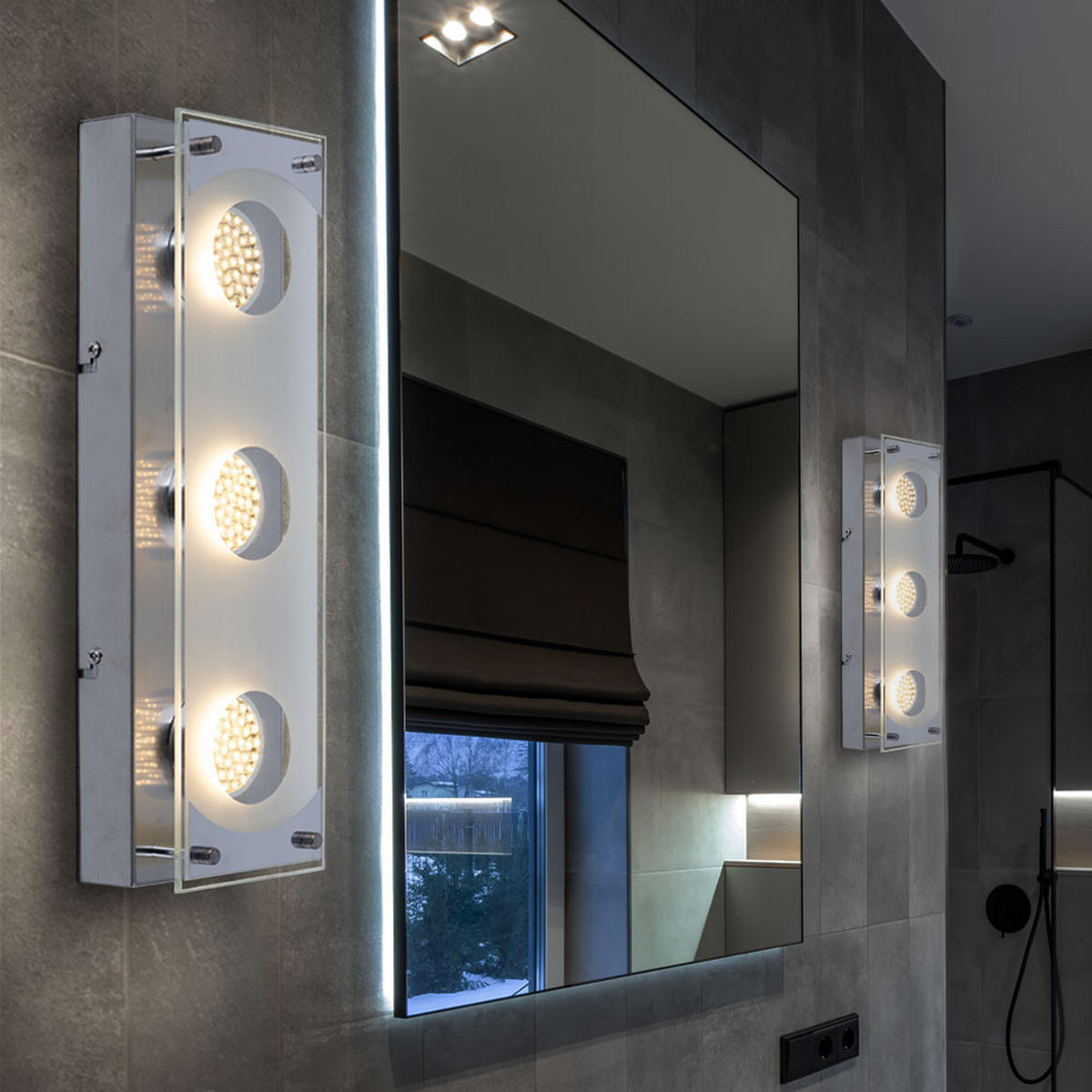 LED DECKENLEUCHTE Silber gebürstet - Silberfarben, Glas (7.5/35/10cm) - Esto