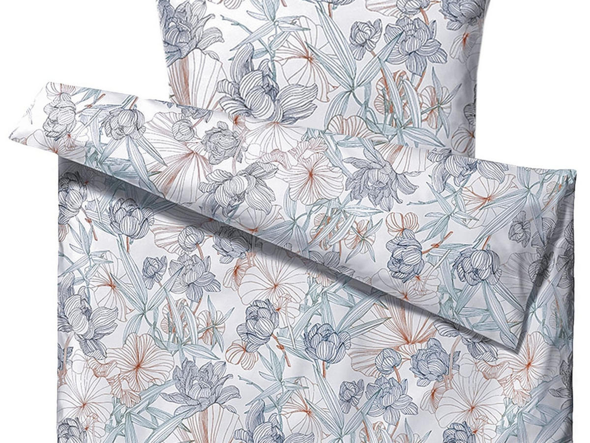 BETTWÄSCHE Foliage blau 135/200 cm Baumwolle - Blau, Textil (135/200cm) - Södahl