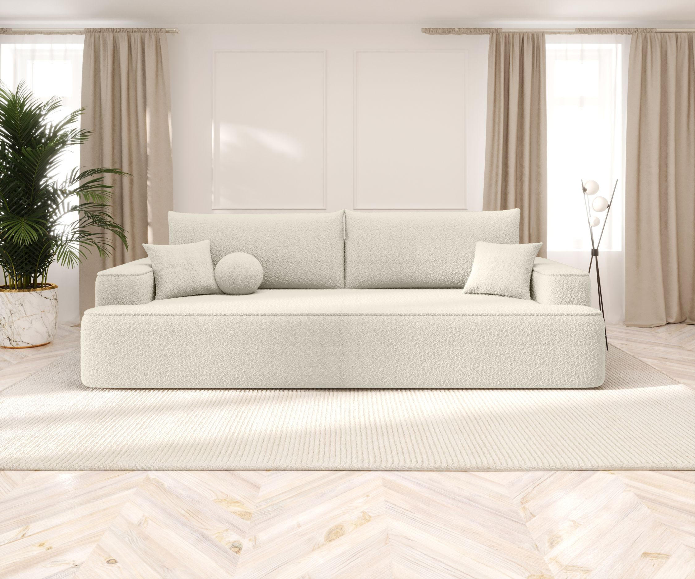 SOFA mit Schlaffunktion FIGO Quelle 03 - Beige, Textil (250/75/150cm) - Bedante