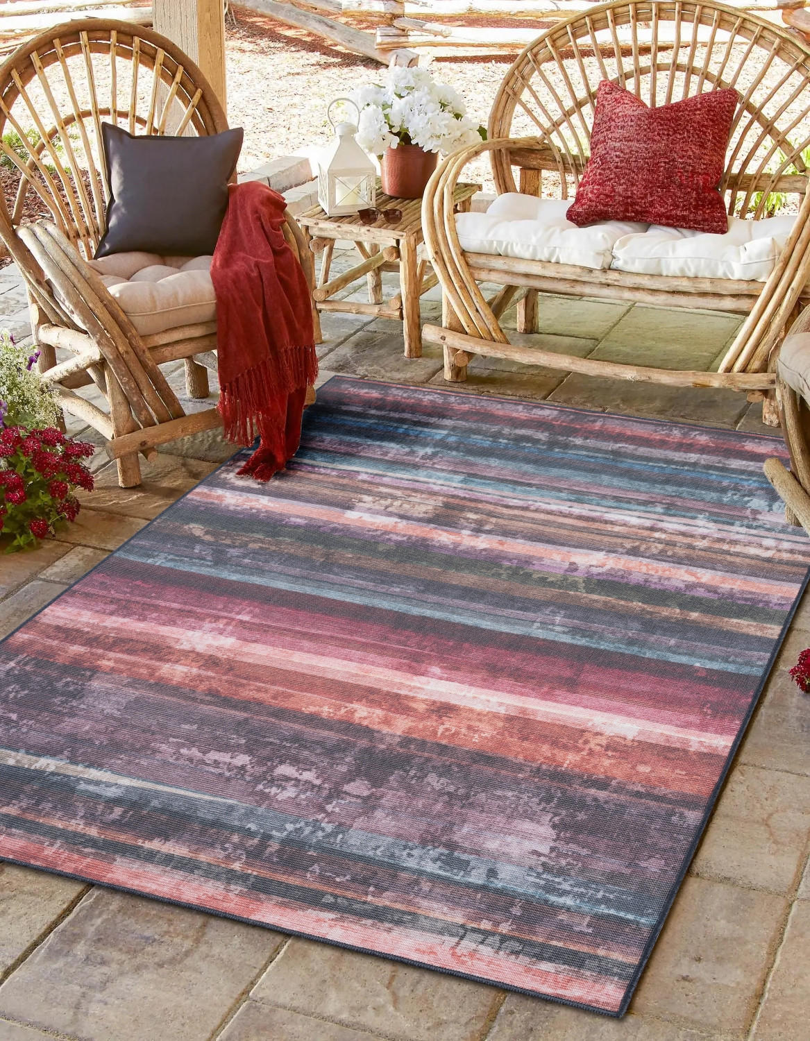 TEPPICH Jasper Bordeaux,Petrol,Rostfarben 160/230 cm - Bordeaux, Textil (160/230cm) - My-Rug
