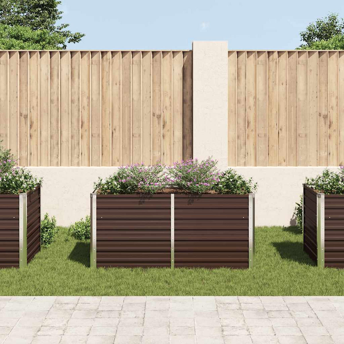 HOCHBEET für Garten OSKAR Braun 160x80x77 cm Metall - Braun, Metall (160/77/80cm) - DELUKE