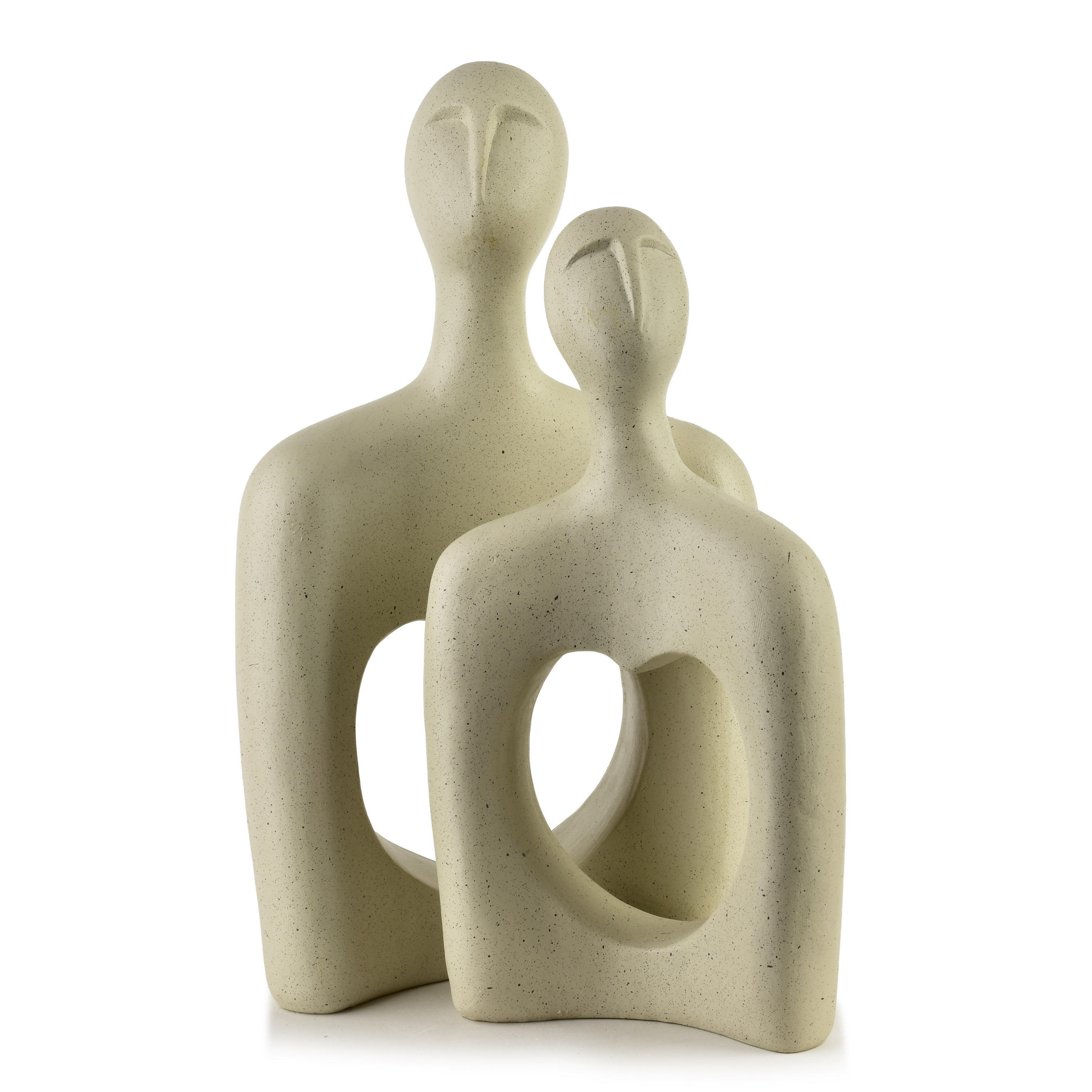 DEKOFIGUR Manon 2-tlg Beige 15x31/20x36cm - Beige, Kunststoff (22/38/22cm) - Mondex