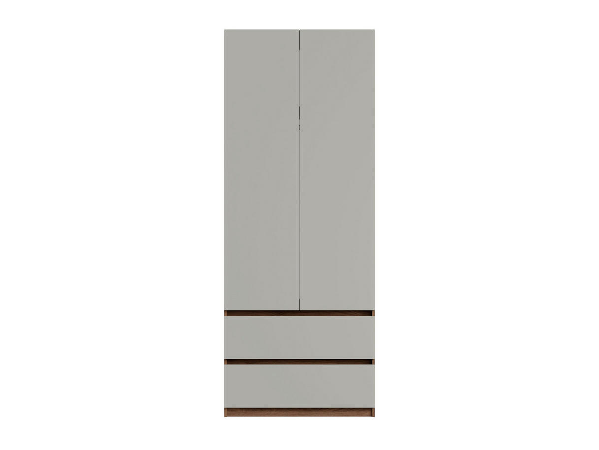KLEIDERSCHRANK Walnuss, Neutralgrau 90/230,5/49,8 - Walnussfarben/Grau, Holzwerkstoff (90/231/50cm) - RAUMHIRSCH FURNITURE