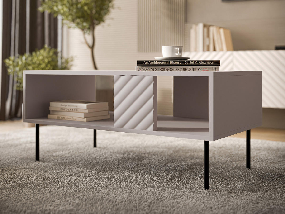 COUCHTISCH Lucca 100 - Kaschmir/Schwarz, Holz/Holzwerkstoff (55/100/46cm) - MIRJAN24