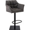 BARHOCKER Stoff Titangrau - Graubraun/Schwarz, Textil/Metall (64/88/45cm) - CLP