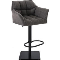 BARHOCKER Stoff Titangrau - Graubraun/Schwarz, Textil/Metall (64/88/45cm) - CLP