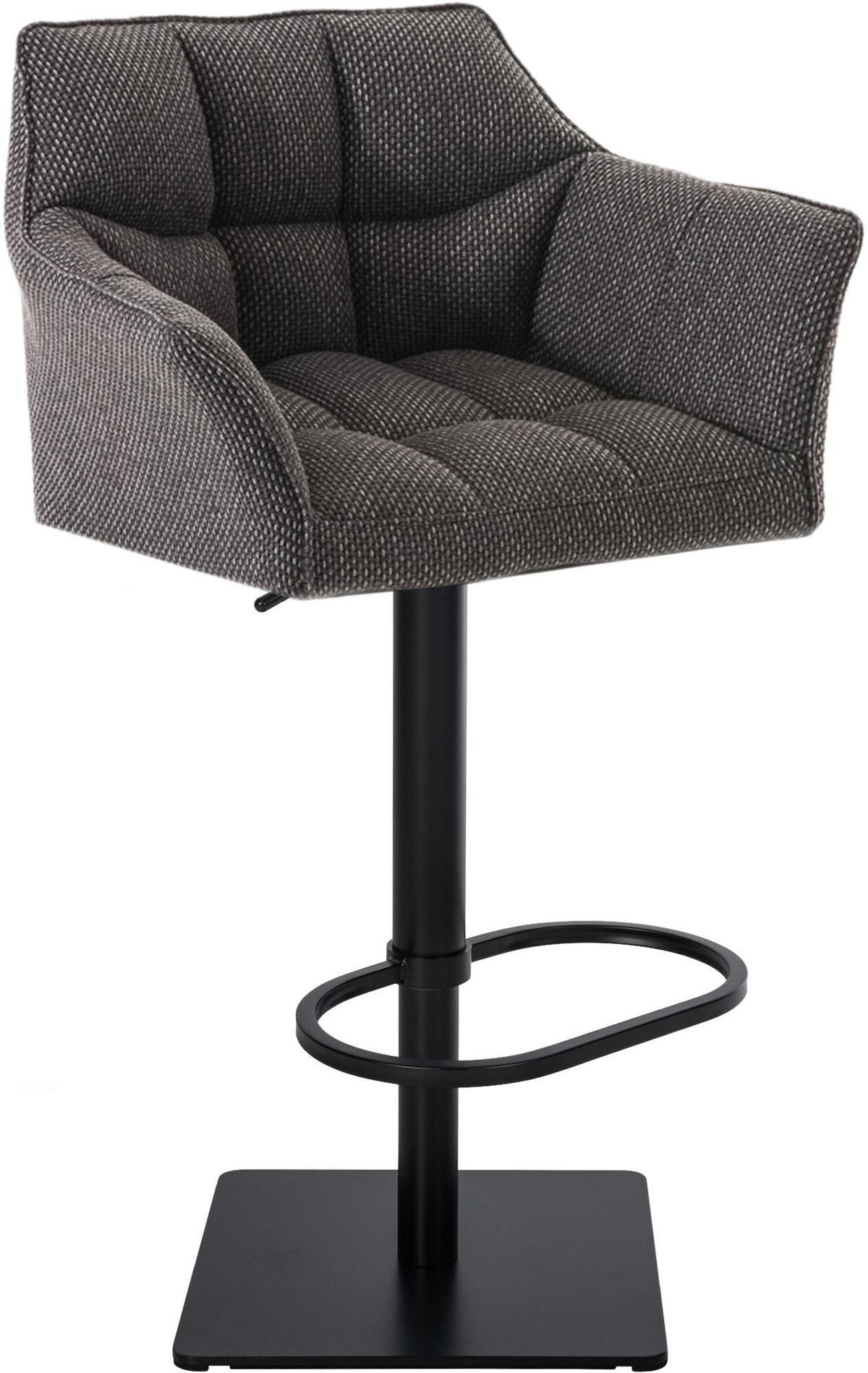 BARHOCKER Stoff Titangrau - Graubraun/Schwarz, Textil/Metall (64/88/45cm) - CLP