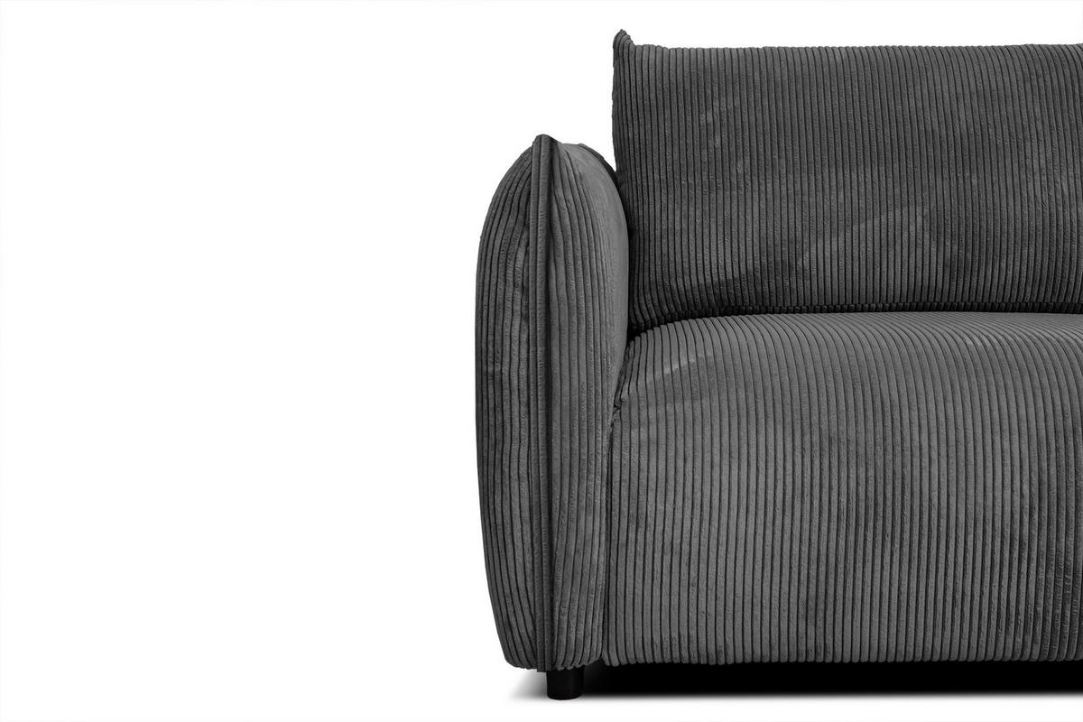 ECKSOFA TAUER 5-Sitzer, dunkelgrau - Dunkelgrau/Schwarz, Holzwerkstoff/Kunststoff (292/174cm) - Courtois Laville
