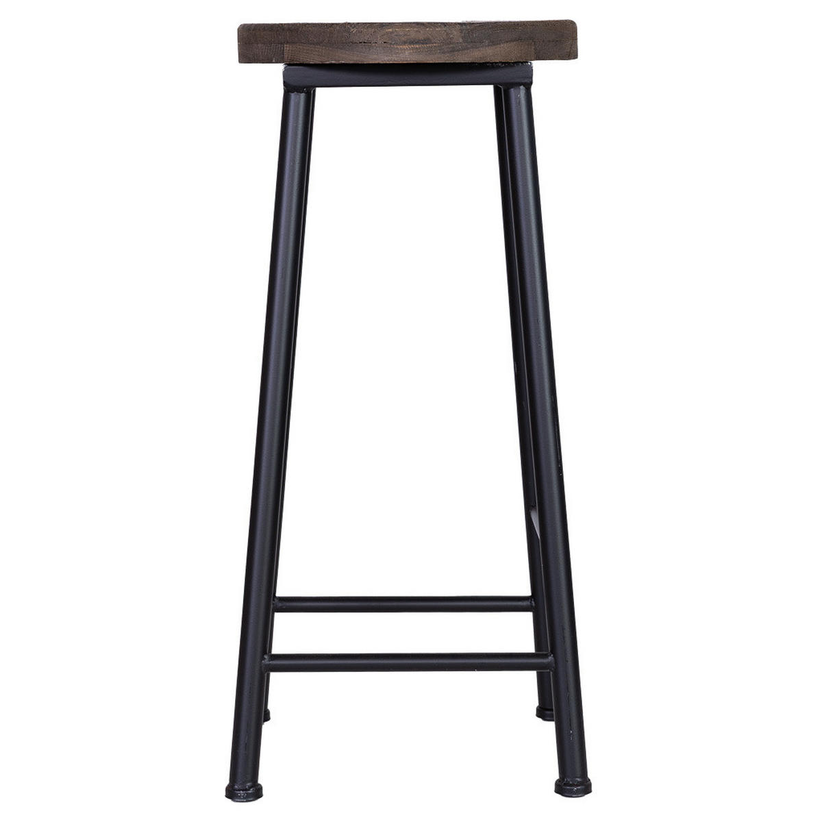 HOCKER aus Metall und Holz, 31x66cm - Braun, Holz (31/66/31cm) - Wanderlust