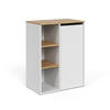 BADSCHRANK Viktor Weiß/Artisan 68 x 88.2 cm mit offenen Regalen und Wäschekorb - Weiß, Holzwerkstoff (68/88.2/40.5cm) - Vicco