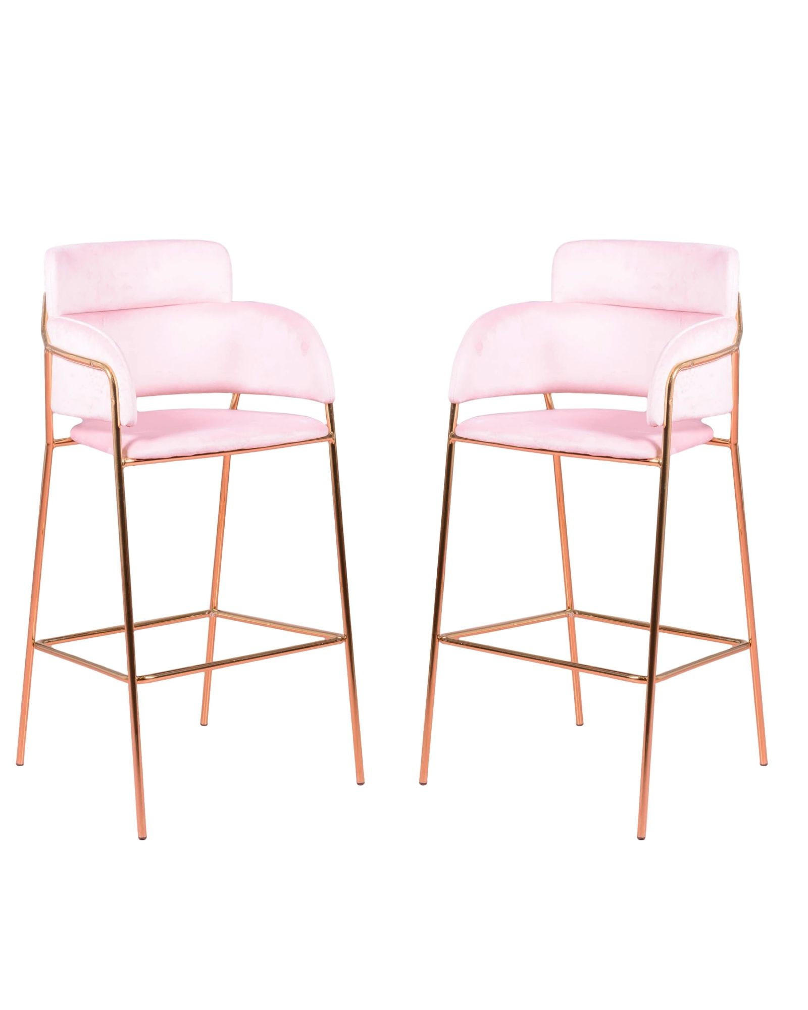 BARHOCKER-SET 2 Stück Samt Pink - Pink, Textil (54/107/51cm) - Nest Dream