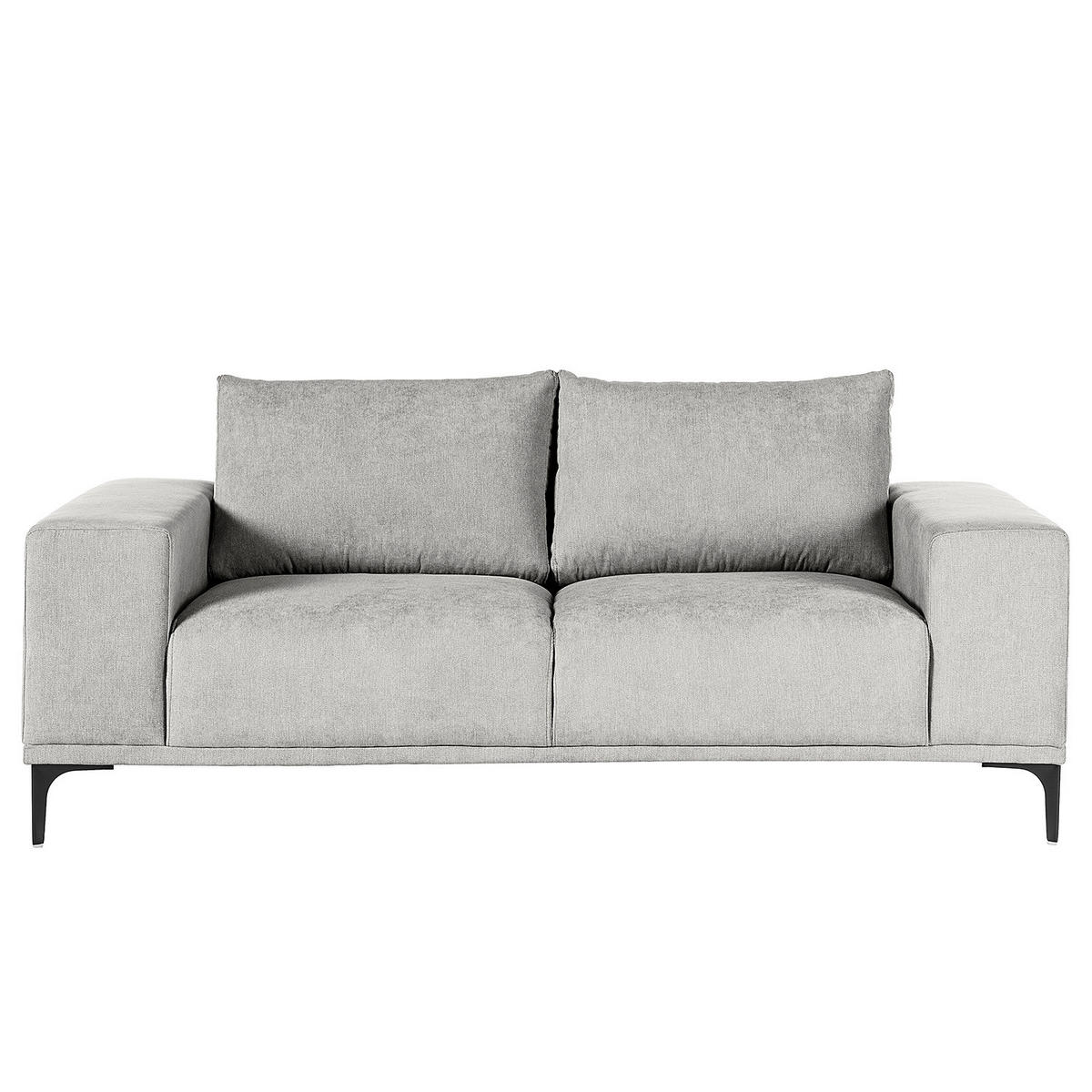 2-SITZER SOFA - Schwarz/Grau, Textil/Metall (180/78/91cm) - home24