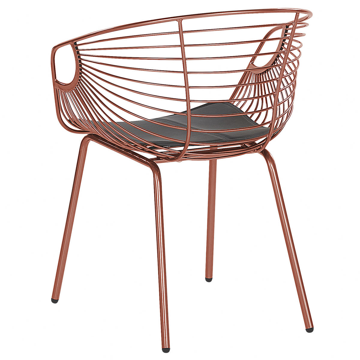 METALLSTUHL 2er-Set Kupfer Hoback - Rotbraun, Textil/Metall (60/79/56cm) - Beliani