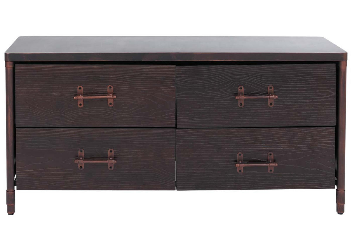 KOMMODE Schwarz - Schwarz, Holz (120/60/40cm) - MCW