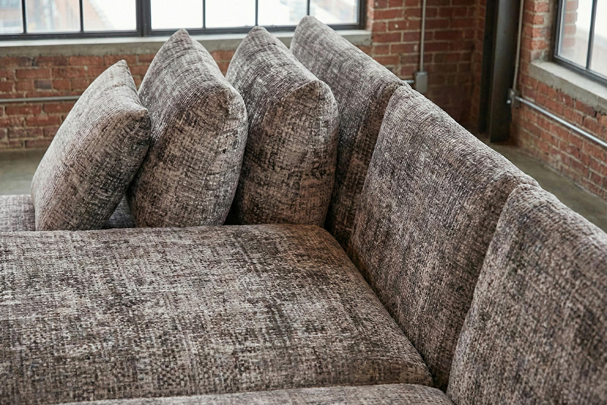 SCHLAFSOFA SADIRA Taupe Flachgewebe - Taupe/Schwarz, Kunststoff/Textil (288/209cm) - KAWOLA