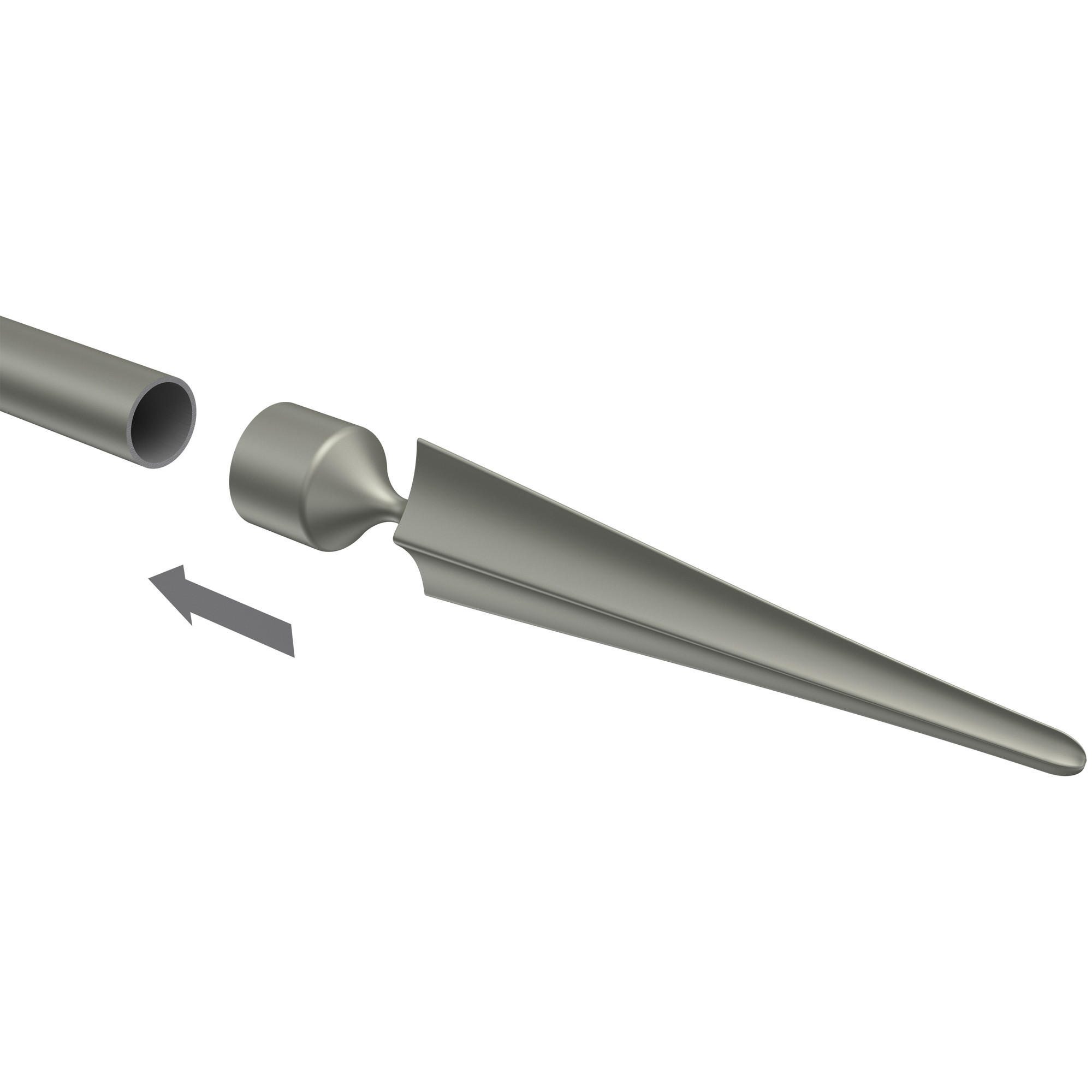 ENDSTÜCKE FÜR GARDINENSTANGEN 16 mm Ø, Lorenzo Chrom matt, Packung 2 Stück - Chromfarben/Nickelfarben, Metall (13.4/2.9/2.9cm) - INTERDECO