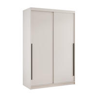 SCHIEBETÜRENSCHRANK SILENTE 140 cm mit Einlegeböden und Kleiderstange - Beige, Holzwerkstoff (140/205/60cm) - Idohome