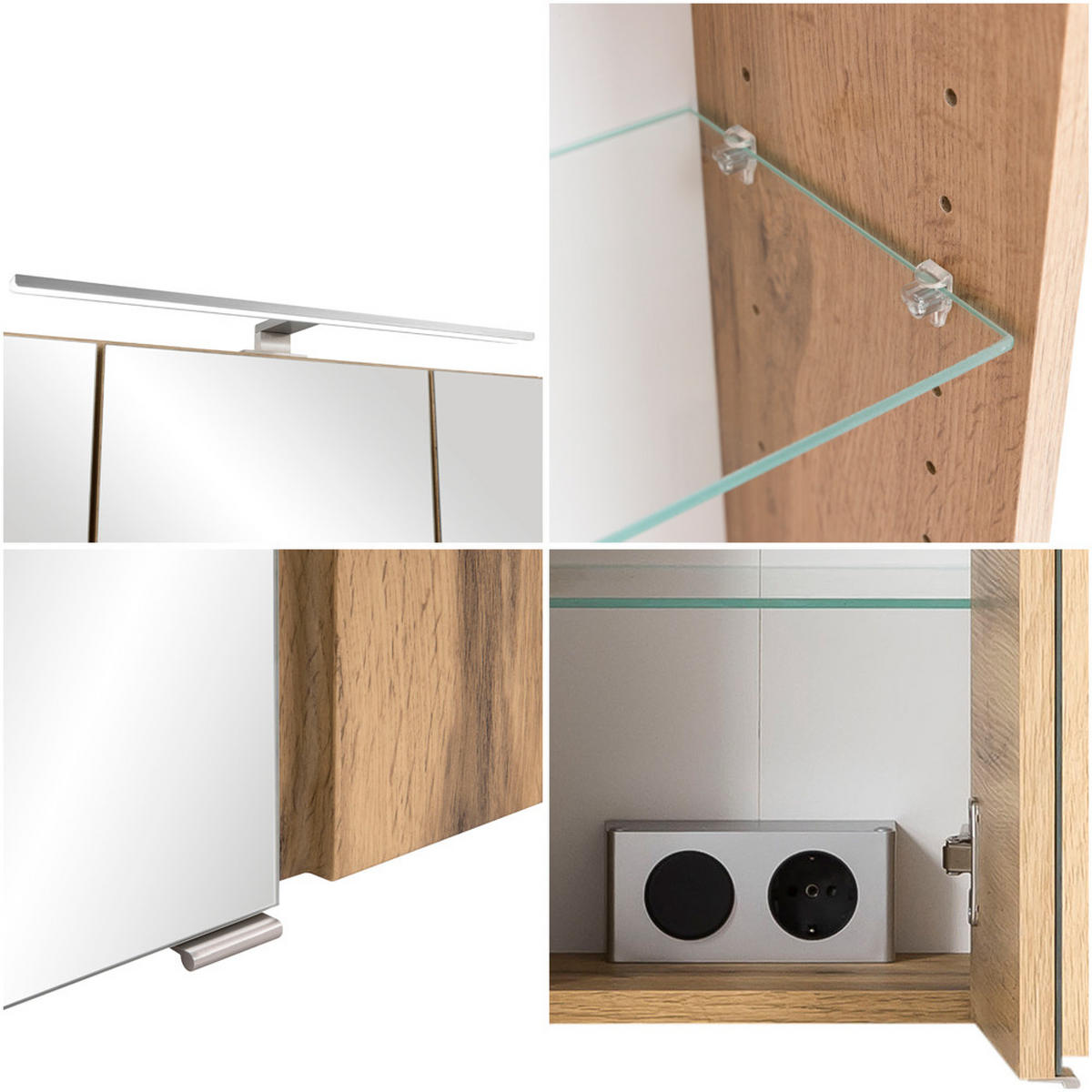 BADMÖBEL-SET 5-TLG. Vasto-03 - Grau, Holzwerkstoff (245/200/35cm) - Lomado