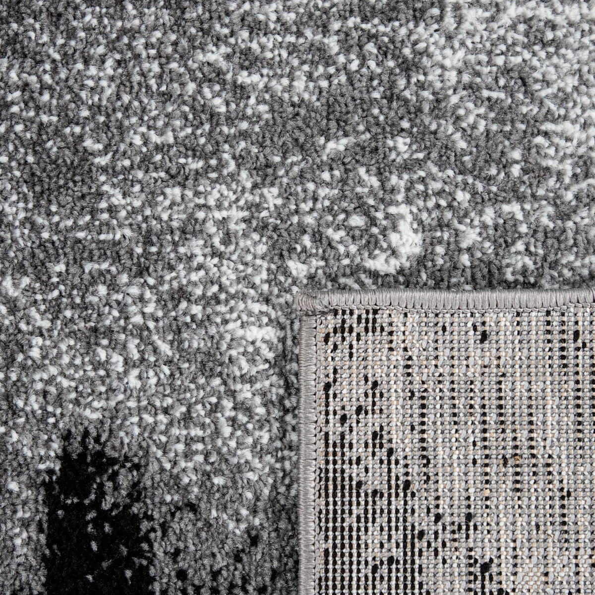 TEPPICH Kurzflor Abstraktes Rechteckmuster Wohnzimmer schmutzabweisend Dunkelgrau Rechteckig 240x340 - Dunkelgrau, Textil (240/340cm) - KADIMA DESIGN