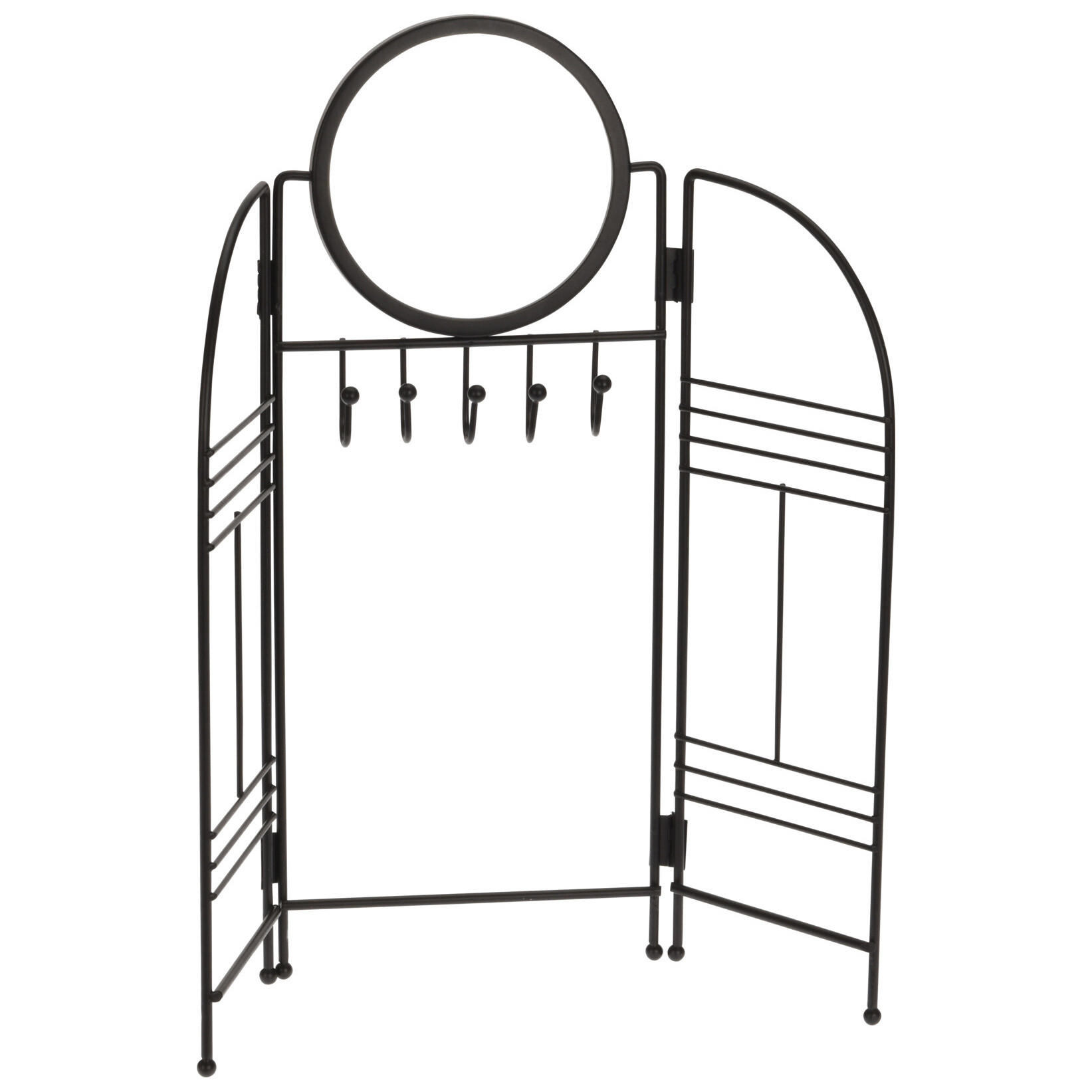 SCHMUCKSTÄNDER Metall mit Spiegel - Schwarz, Metall (3.5/32.5/14cm) - Home Styling Collection