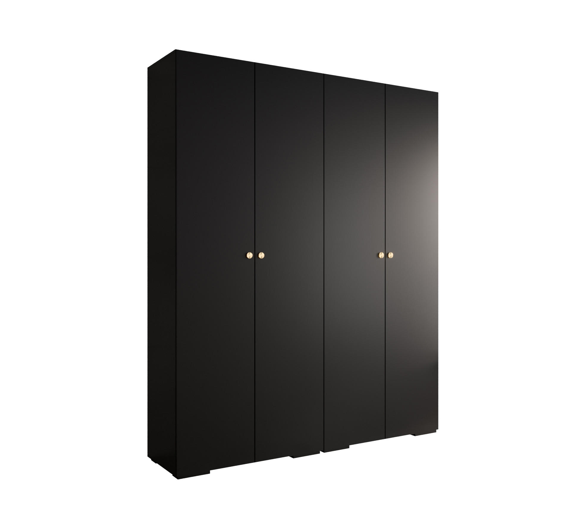Abiks Möbel DREHTÜRENSCHRANK Schwarz, Gold 200cm × 47cm × 237cm