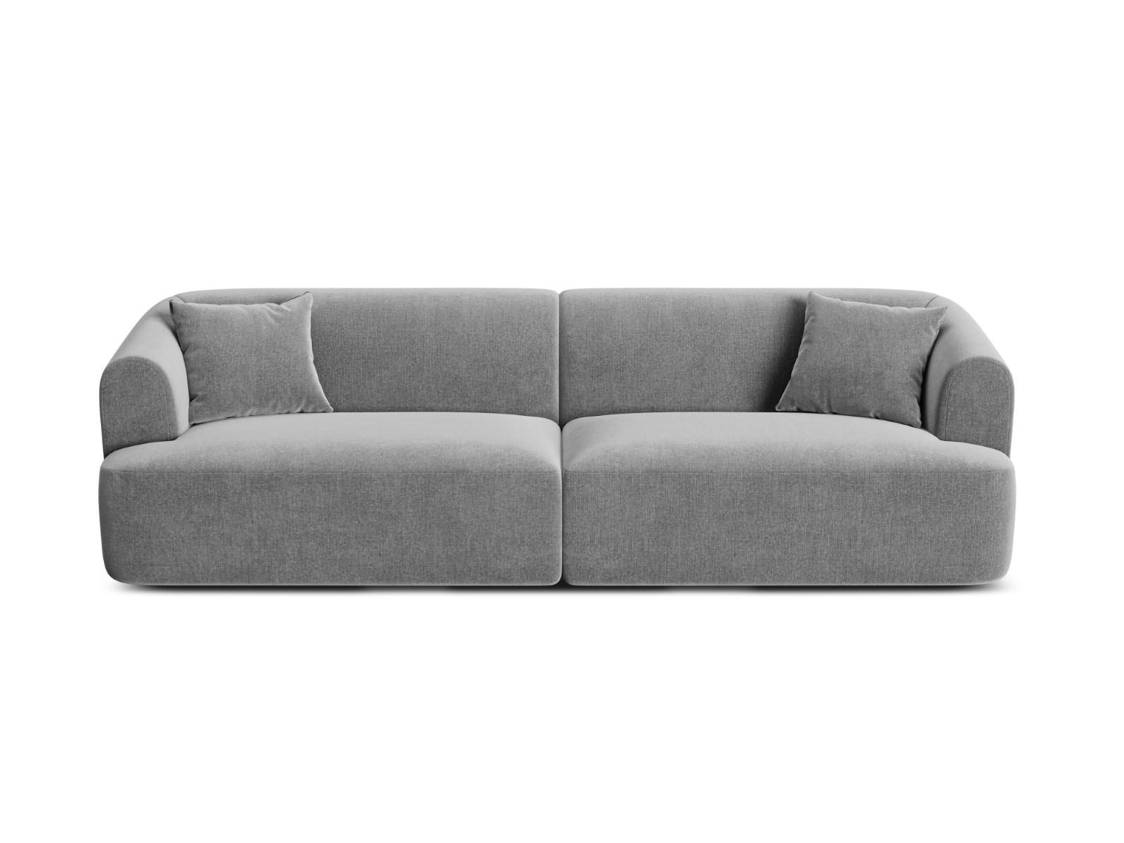 MODULARES-SOFA Campi aus Samt grau 4 Sitzplätze - Grau, Textil (90/70/255cm) - Cosmopolitan Design