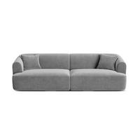 MODULARES-SOFA Campi aus Samt grau 4 Sitzplätze - Grau, Textil (90/70/255cm) - Cosmopolitan Design