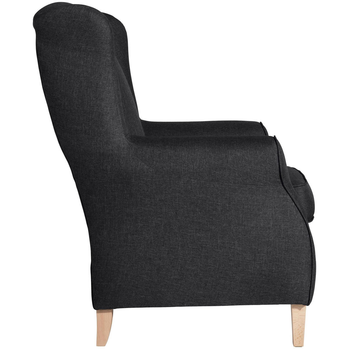 OHRENSESSEL Karlen Bezug Flachgewebe Buche natur / graphit - Buchefarben/Graphitfarben, Kunststoff (86/103/77cm) - 58aufmkessel