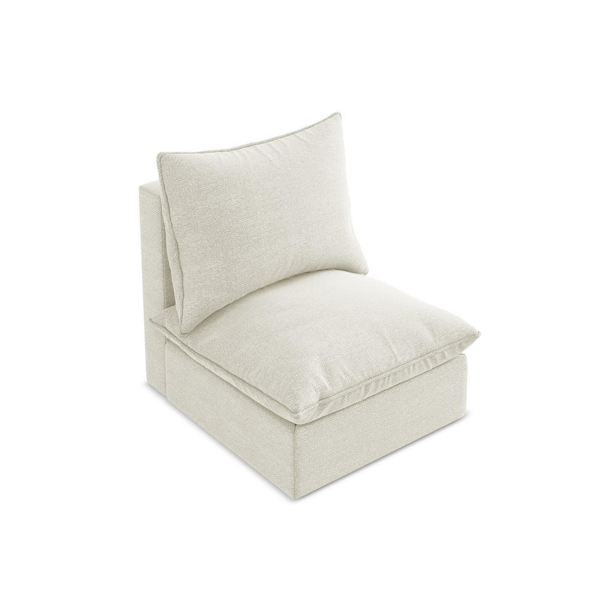 SOFAELEMENT Bouclé Stoff Beige - Sandfarben/Schwarz, Holzwerkstoff/Kunststoff (75/77/90cm) - LaMiaSofa