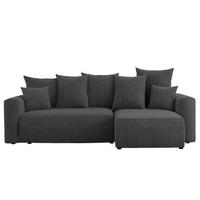 ECKSOFA DAVE L - Schwarz/Grau, Holzwerkstoff (238/87cm) - Meblini