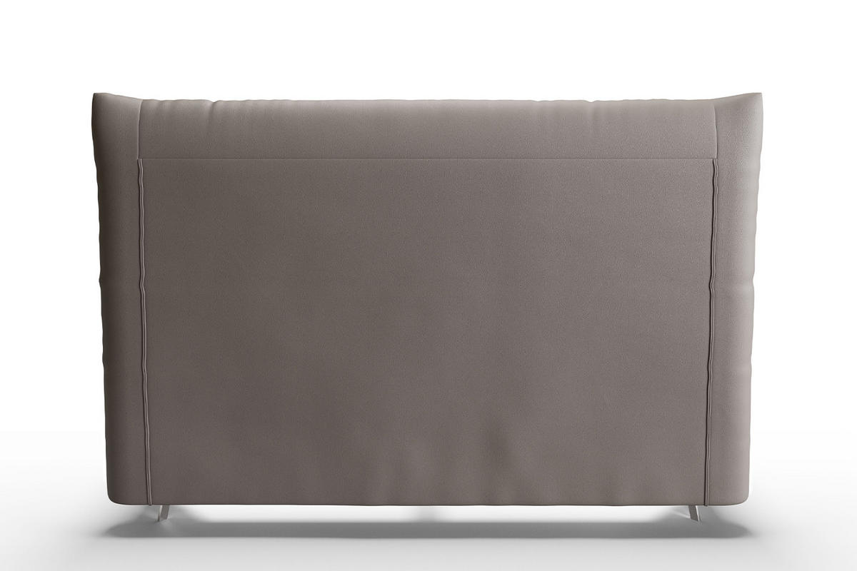 POLSTERBETT ANNY Grau Massivholz - Grau, Leder (200/200cm) - KAWOLA