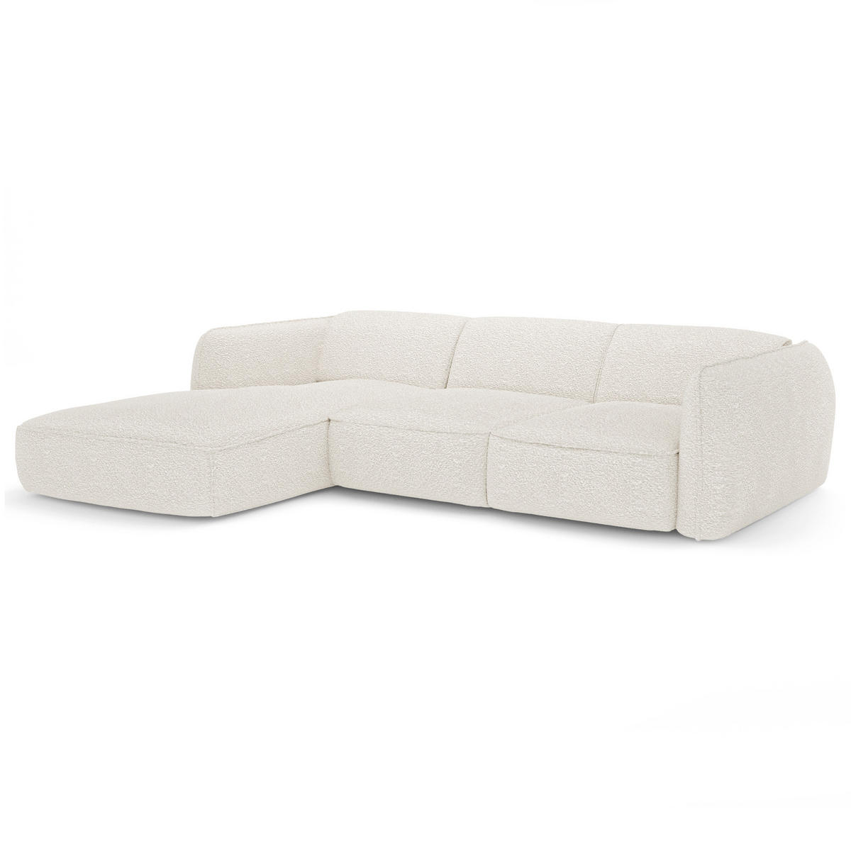 ECKSOFA LINKS Bouclé-Stoff Creme 272cm - Creme, Textil (165/272cm) - Sia Home