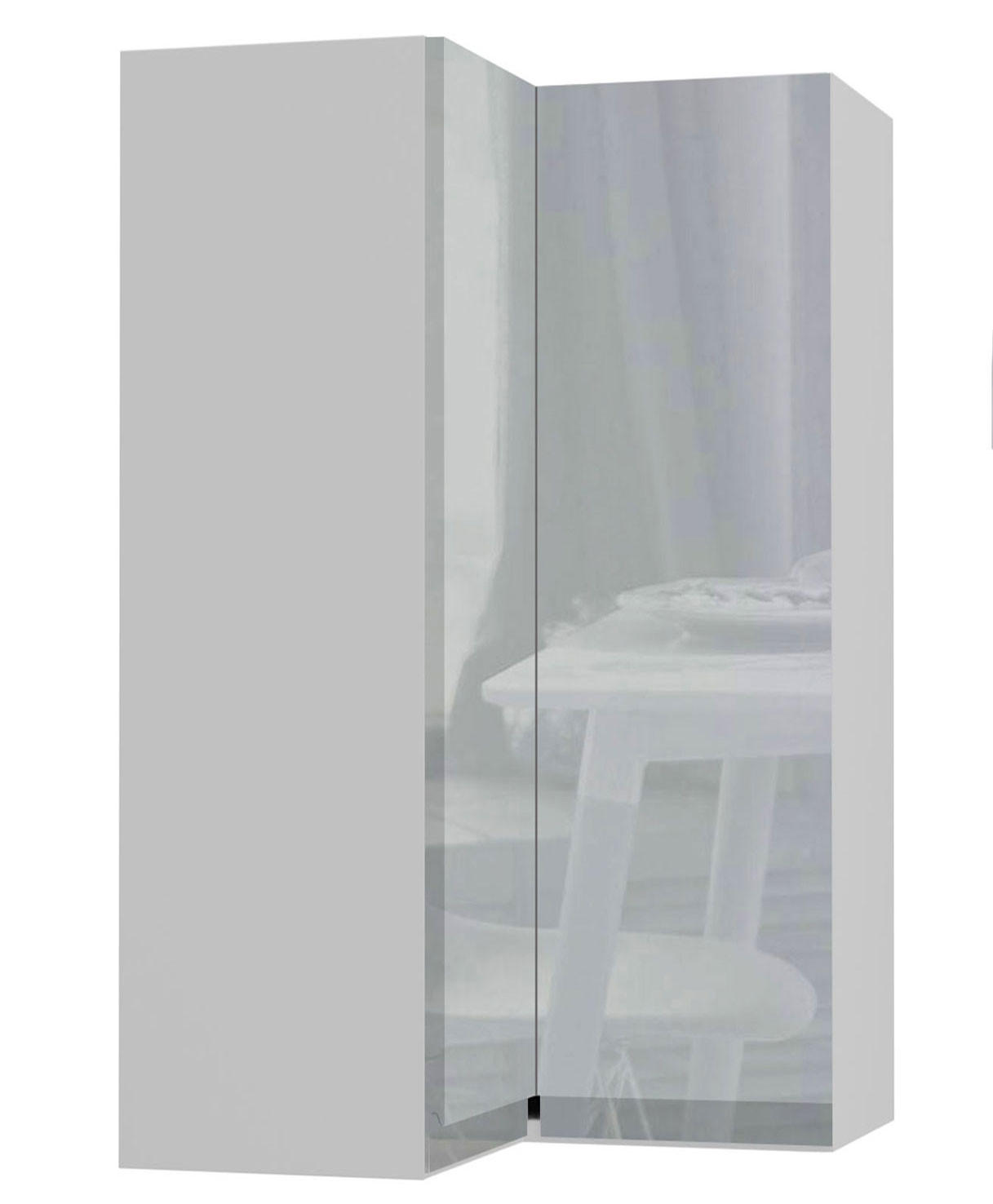 Feldmann-Wohnen Eckhängeschrank Grau, Weiß 60x96x60 cm