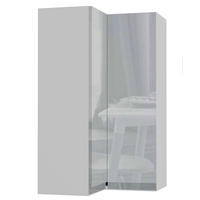 ECKHÄNGESCHRANK Avellino W14/60 Weiß / Grau Acryl Hochglanz 60 / 60 / 96cm - Weiß/Grau, Holz/Holzwerkstoff (60/96/60cm) - Feldmann-Wohnen
