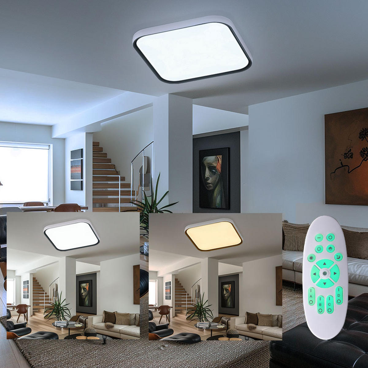 LED DECKENLEUCHTE Weiß Modern - Weiß, Metall (62/62/4cm) - Wofi