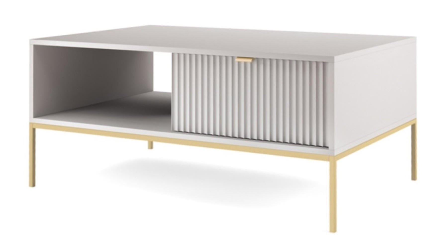 TISCH Grau NEW Goldfarben - Grau, Holzwerkstoff (68/68/46cm) - Sepro Meble