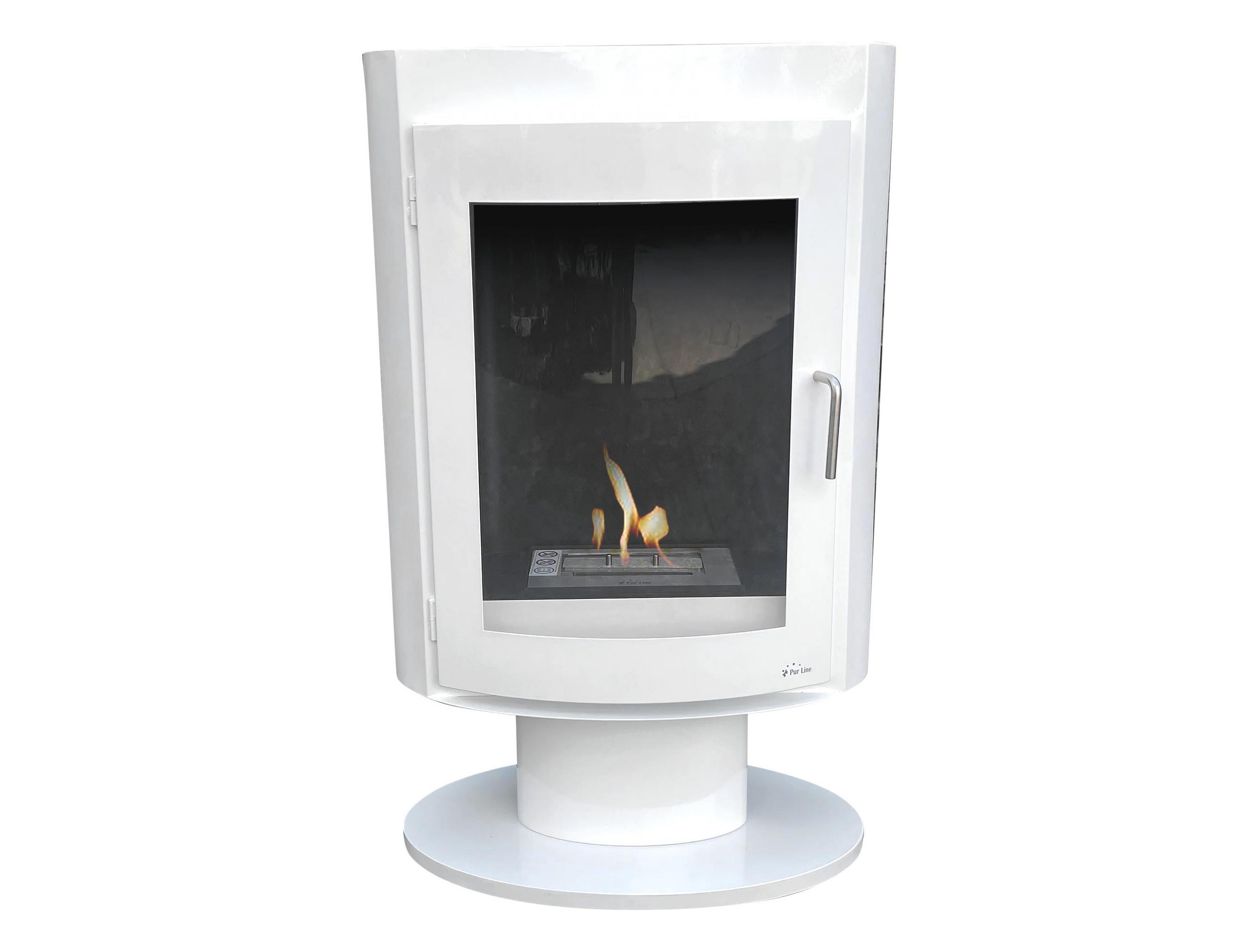 BIOETHANOL-OFEN Weiß inklusive 2 L-Tank und 3 kW Leistung - Weiß, Metall (60/97/35cm) - Purline