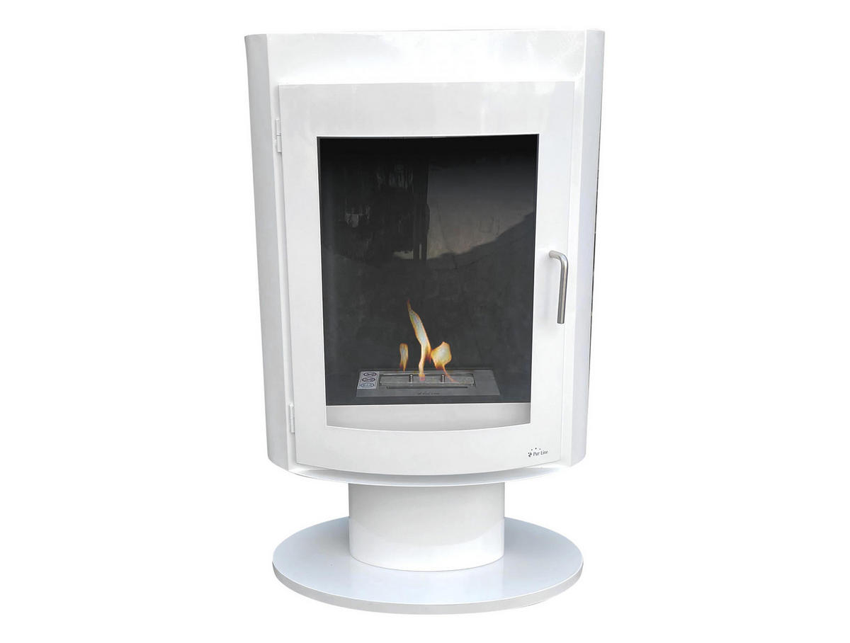 BIOETHANOL-OFEN Weiß inklusive 2 L-Tank und 3 kW Leistung - Weiß, Metall (60/97/35cm) - Purline