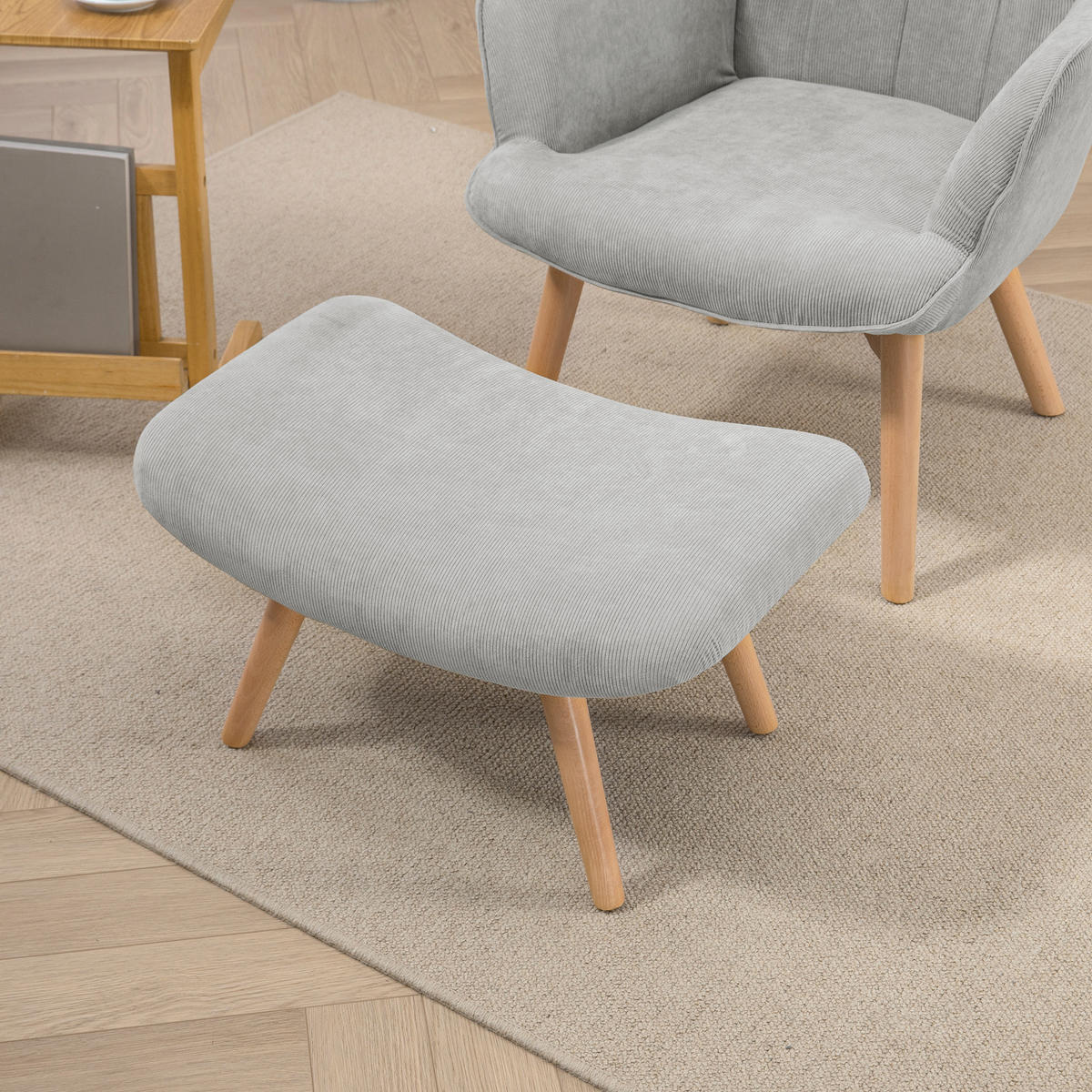 OHRENSESSEL, Relaxsessel, Grau - Grau, Holz (72/101/80cm) - HOMCOM