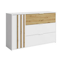 KOMMODE - 125 x 35 - holz - naturfarben hell, weiß Tunalo - Weiß, Holz (125/79/35cm) - Vente-Unique