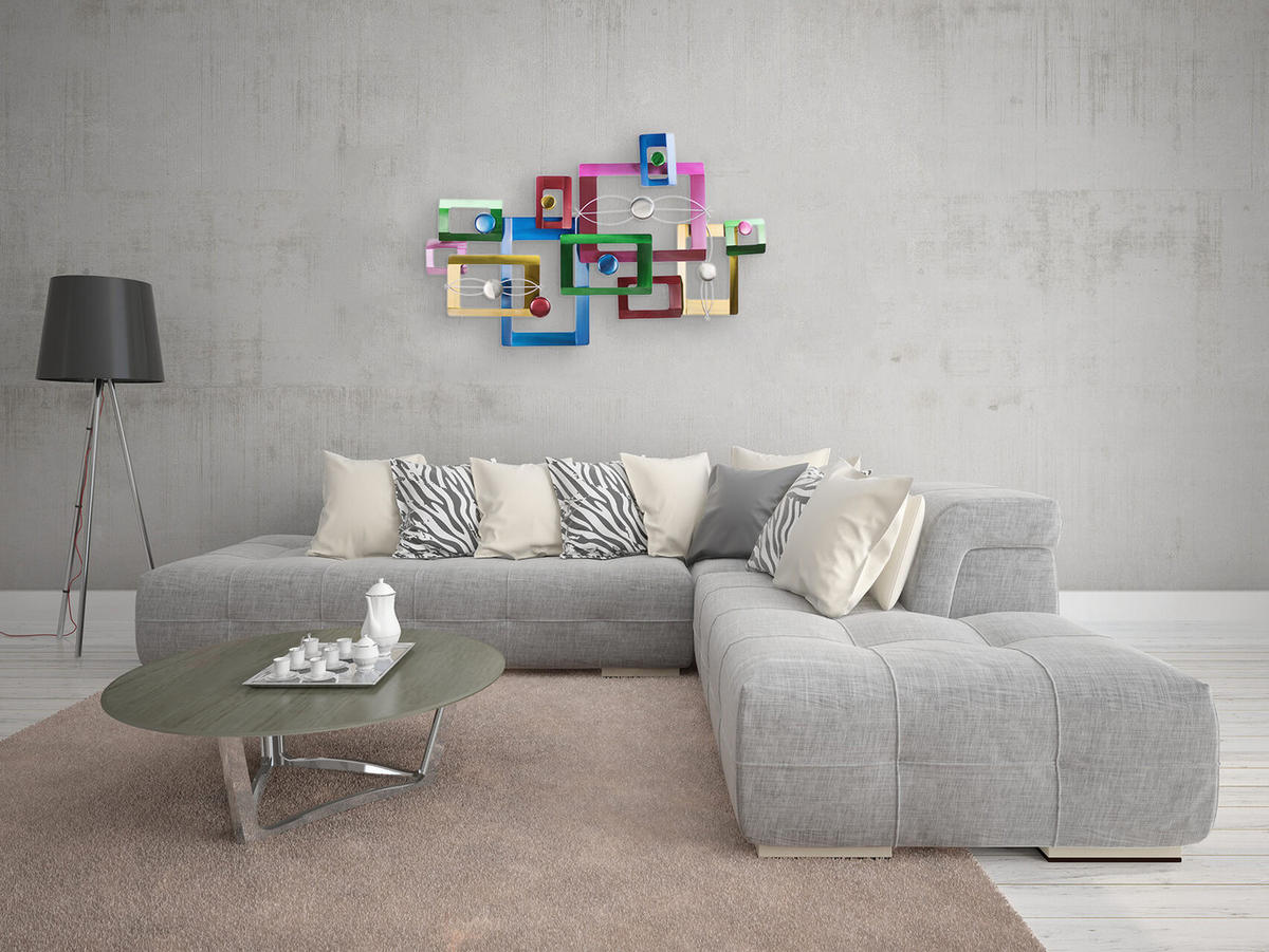 WANDDEKO Bunt 115/71 cm - Multicolor, Metall (3.1/71/8cm) - KUNSTLOFT