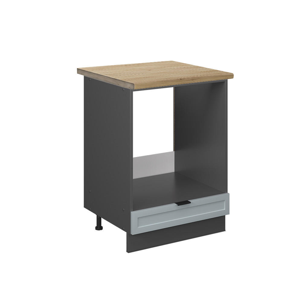 HERDUMBAUSCHRANK Fame-Line Hellblau-grau 60 cm , AP Eiche - Anthrazit/Blaugrau, Holzwerkstoff (60/82/60cm) - Vicco