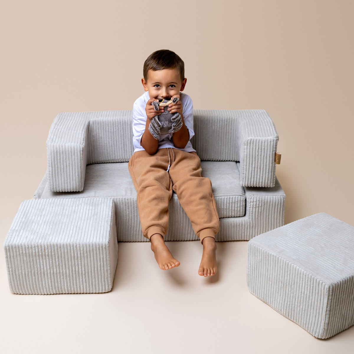 KINDERSOFA, Modulares Sofa für Kinder, Aesthetic, Türkis - Türkis, Textil (35/100/40cm) - MeowBaby