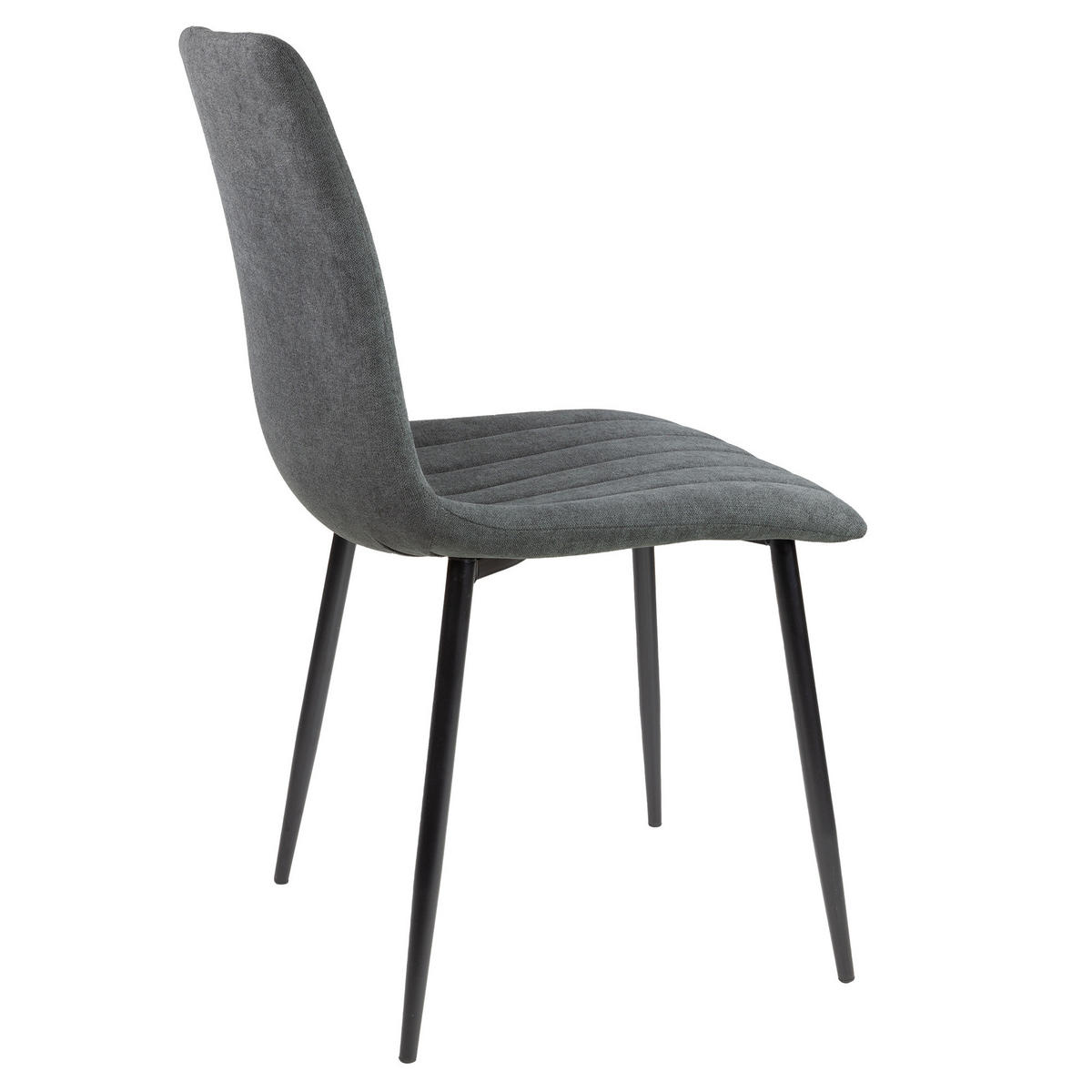 STUHL GARDA Stoffbezug Metallbeine 4er Set Anthrazit - Anthrazit, Textil/Metall (45/90/44cm) - Albatros